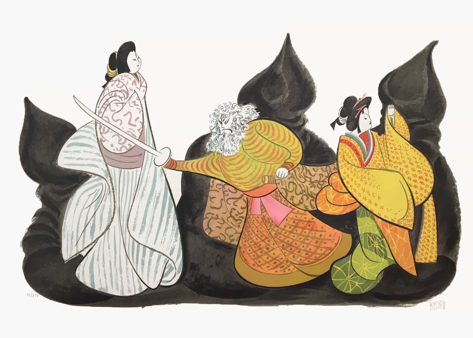 Kabuki - Banraku by Al Hirschfeld