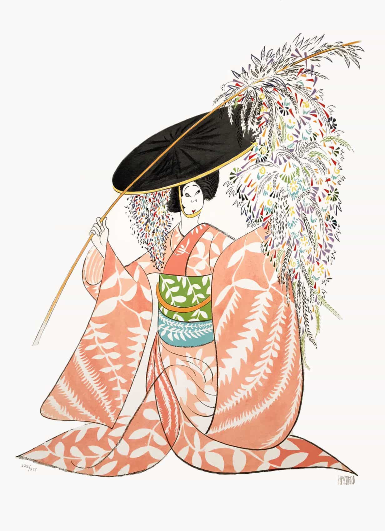 Kabuki - Fuji by Al Hirschfeld