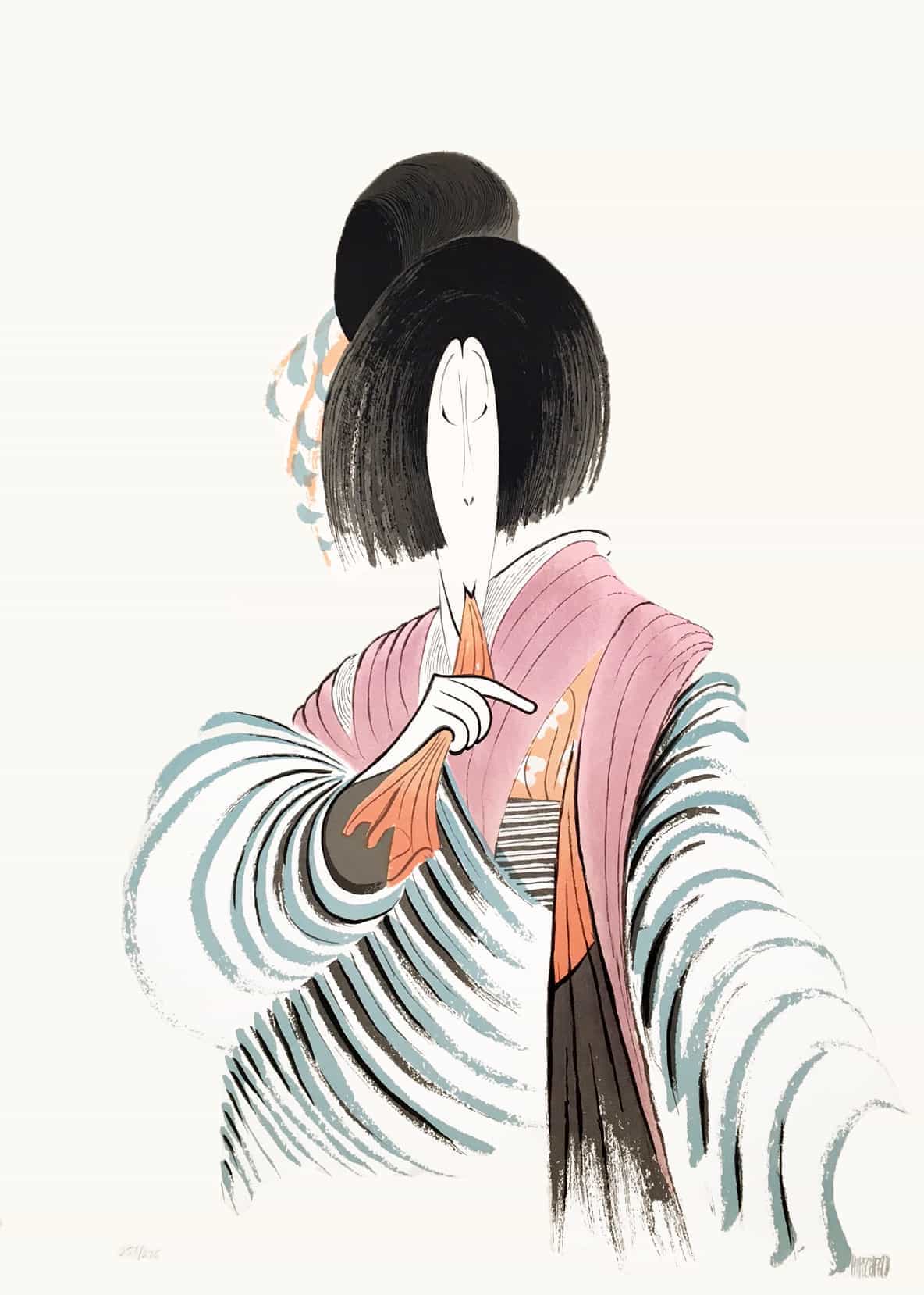 Kabuki - Kochiyama by Al Hirschfeld