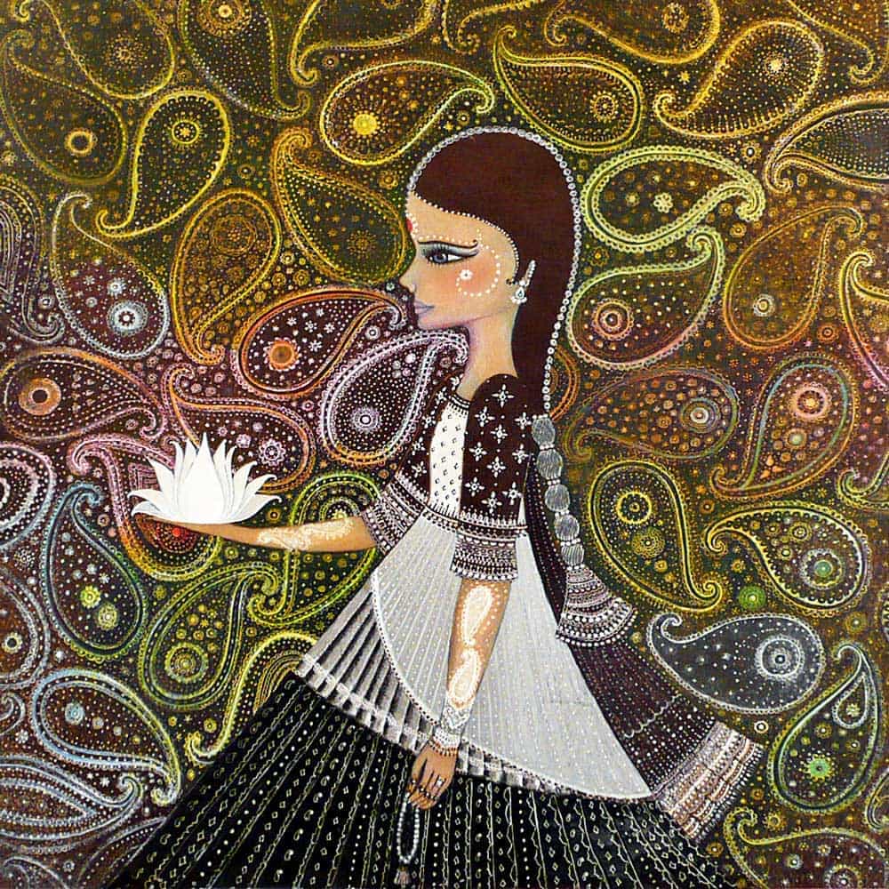 Paisley Lotus Girl by Janet Spiegel 